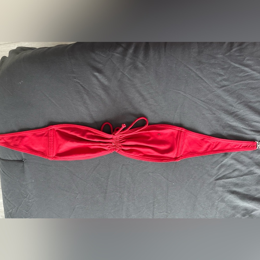 Red Bandeau Bikini Top with Clasp